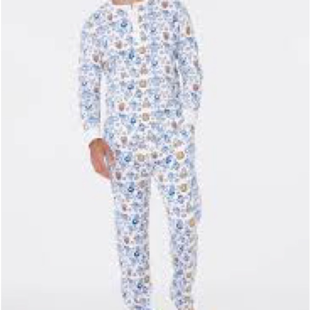 Kids Pajamas with Blue and Gold Astrology Horoscope Print
